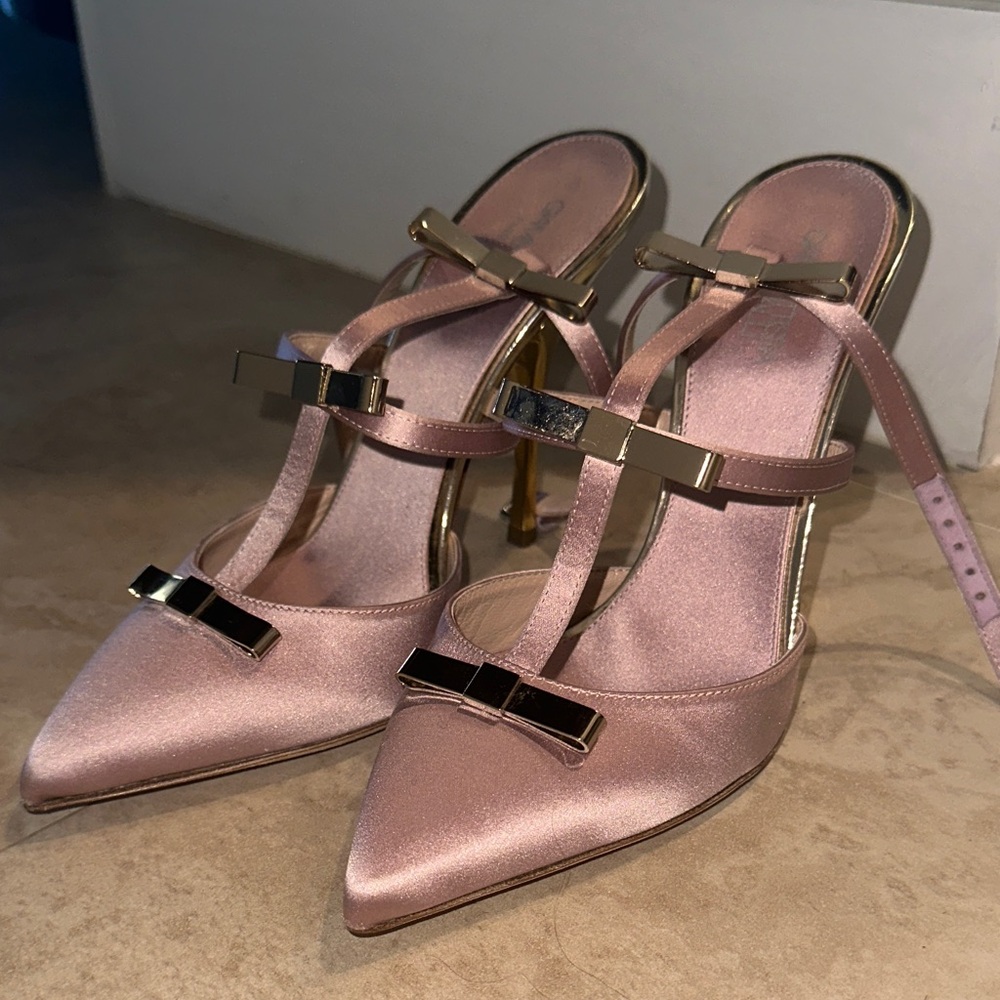 Elegant Satin Pink Heels